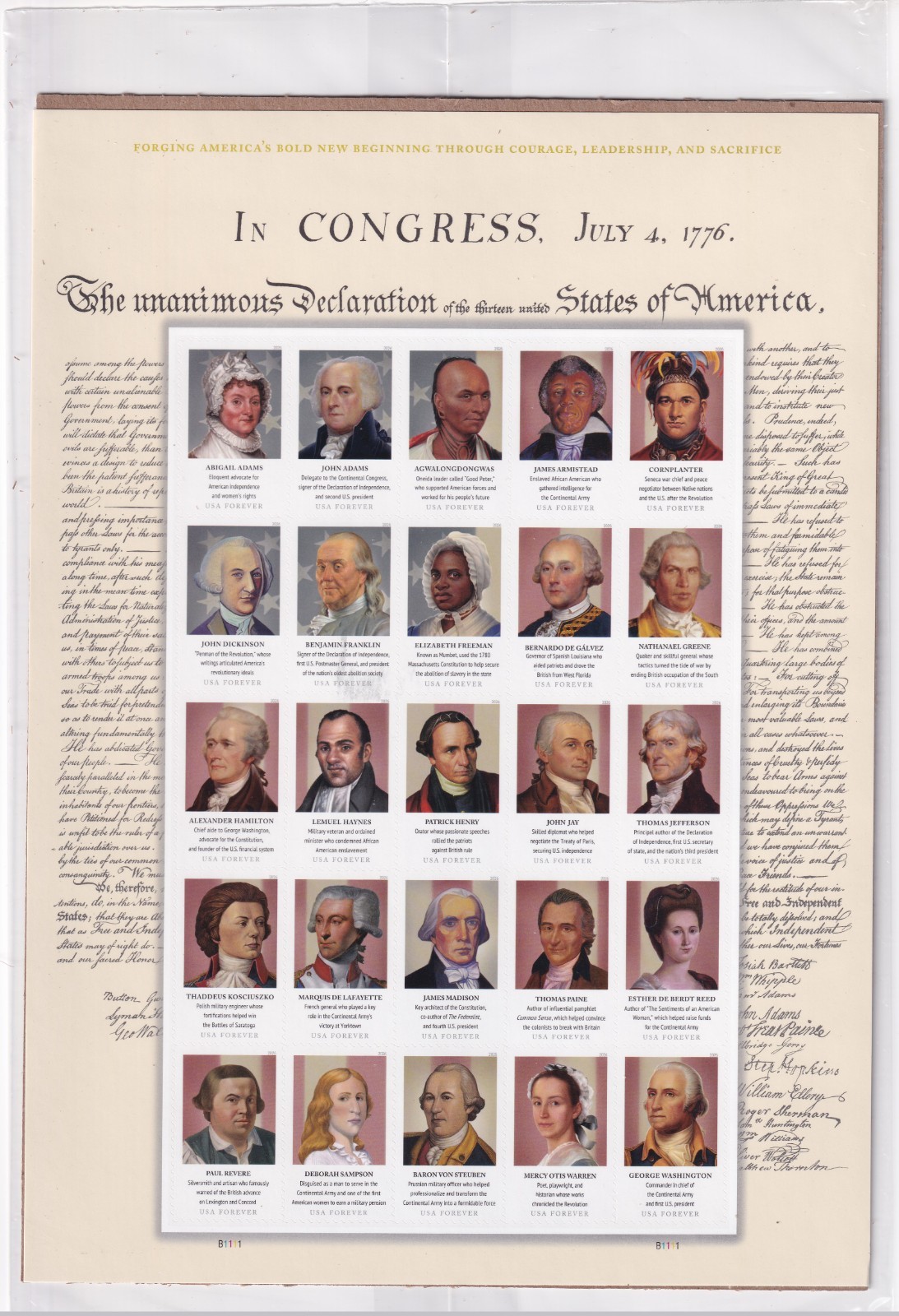 Scott #6068 Figures of the American Revolution Sheet of 25 Stamps - Sealed