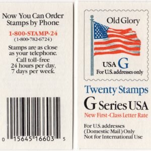 Scott #BK222 (2884a) Flag G Series Booklet of 20 Stamps - MNH