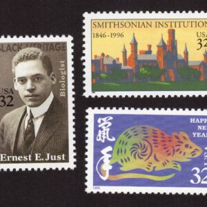 Scott #3058-3059-3060 Ernest E. Just Smithsonian New Year Rat Single Stamp - MNH
