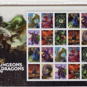 Scott #5909-5918b Dungeons & Dragons Full Sheet of 20 Forever Stamps - Sealed
