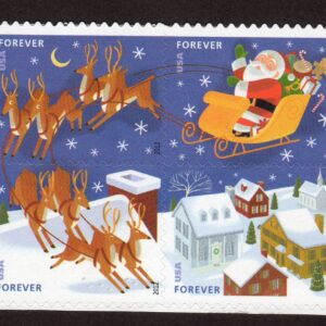 Scott #4712-4715 Santa & Reindeer Booklet Block of 4 Stamps - MNH