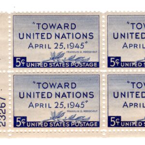 Scott #928 Toward United Nations Plate Block of 4 Stamps - MNH