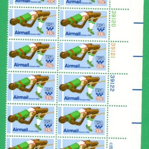 Scott #c97 Olympics High Jumper Plate Block of 20 Stamps - MNH UR