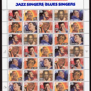 Scott #2861a (2854-61) Jazz and Blues Singers Sheet of 35 Stamps - MNH P#P3333