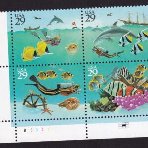 Scott #2866a Wonders of the Sea Plate Block of 4 Stamps - MNH P#B3333 LL