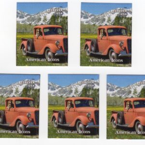 Scott #6106 American Icons Man & Dog Pickup Truck (5) Five Forever Stamps - MNH