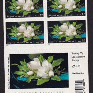 Scott #3872a Martin Johnson Heade American Treasures Title Block of 4 Stamps MNH