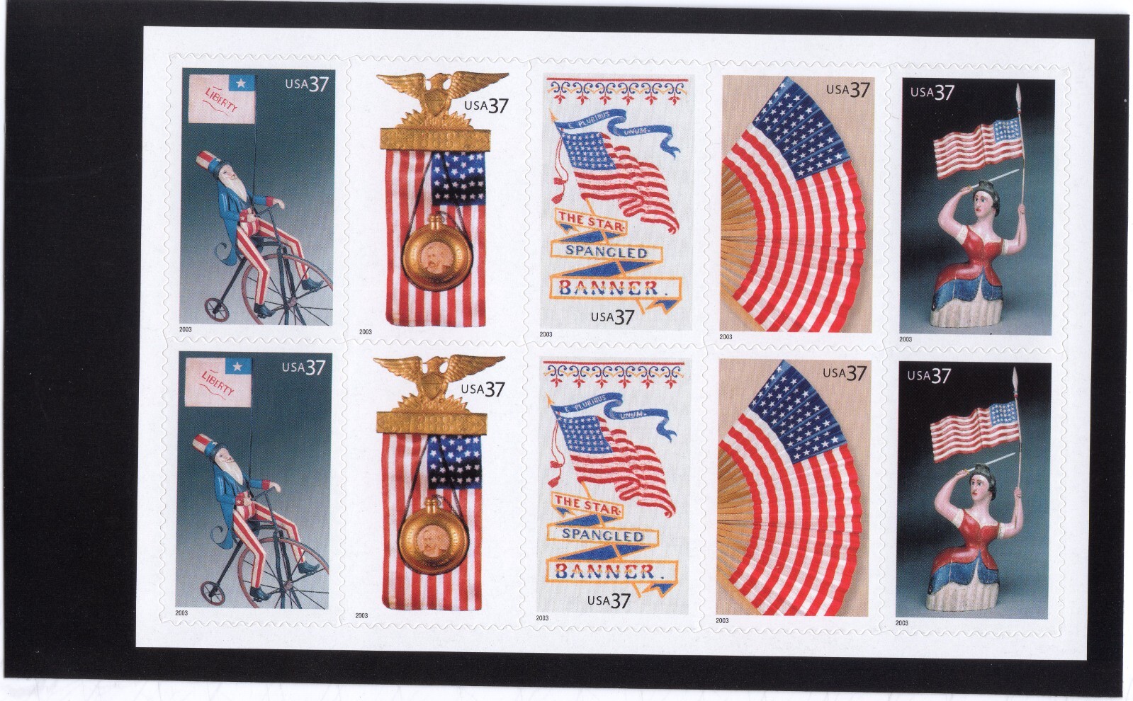 Scott #3780b Old Glory Sheet of 10 Stamps - MNH Backing #1