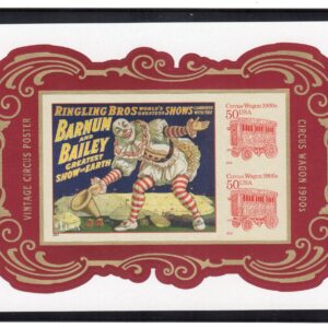 Scott #4905c Vintage Circus Posters Sheet of 3 Stamps - MNH Imperf w/mount