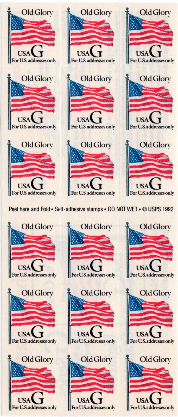 Scott #2887a Old Glory Flag G Series Booklet of 18 Stamps - MNH