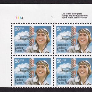 Scott #3066 Jacqueline Cochran Plate Block of 4 Stamps- MNH P#6353-1 UL
