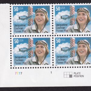 Scott #3066 Jacqueline Cochran Plate Block of 4 Stamps- MNH P#7777-1 LL