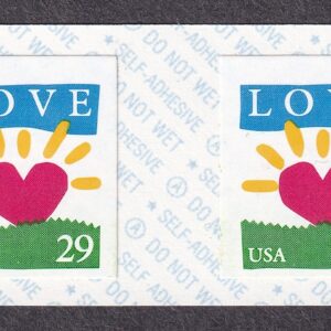 Scott #2813b Love Sun Heart Coil Pair of Stamps - MNH