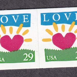 Scott #2813 Love Sun Heart Booklet Horizontal Pair of Stamps - MNH
