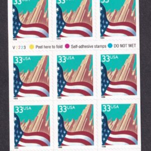 Scott #3278Fg 33¢ Flag over City Booklet of 20 Stamps - MNH P#V2223