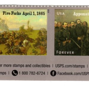 Scott #4981a (4980) 1865 Civil War Pair of Forever Stamps - MNH w/bottom selvage