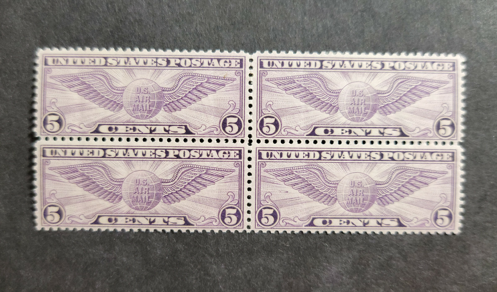 Scott #c16 Winged Globe Block of 4 Stamps - MH