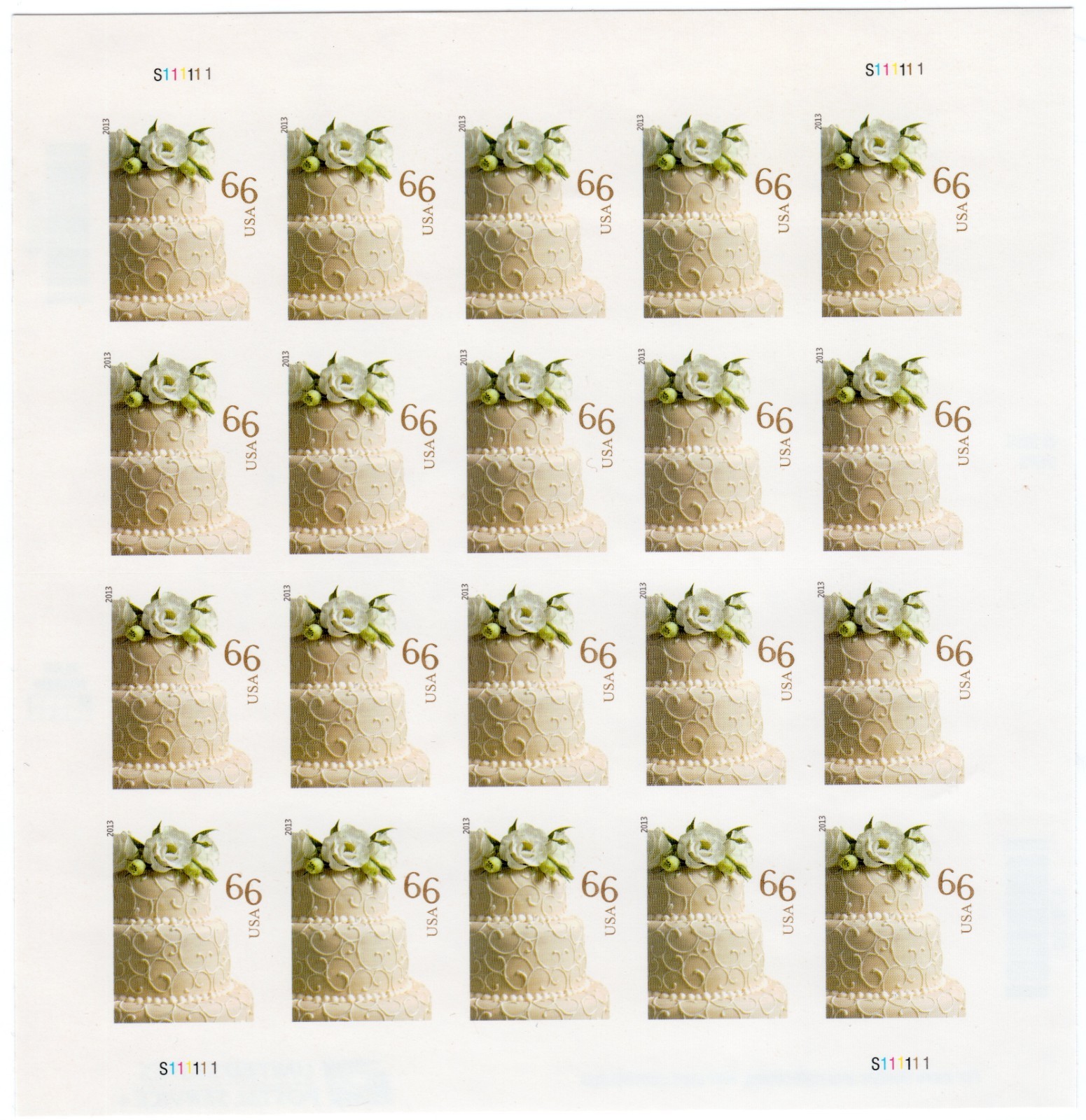 Scott #4735 Wedding Cake (Love) 66¢ Sheet of 20 Stamps - MNH