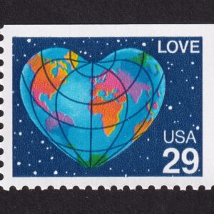 Scott #2536 Love Map Heart Booklet Single Stamp - MNH