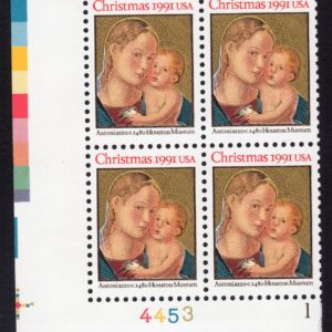 Scott #2578 Madonna (Mary, Antoniazzo) Plate Block of 4 Stamps - MNH P#4453-1 LL