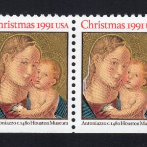 Scott #2578a Madonna & Child (Antoniazzo) Booklet Pair of Stamps - MNH