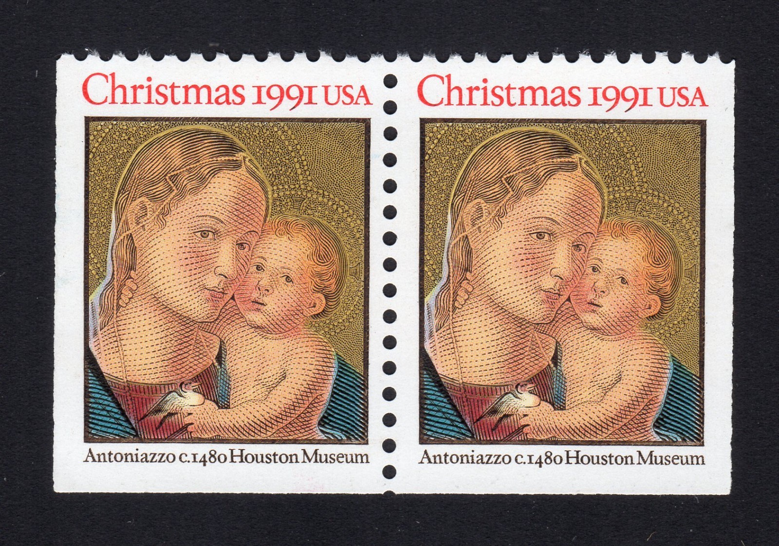 Scott #2578a Madonna & Child (Antoniazzo) Booklet Pair of Stamps - MNH
