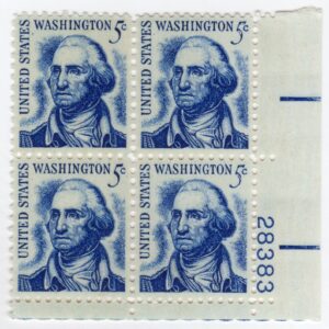 Scott #1283a George Washington Plate Block of 4 Stamps - MNH P#28383 LR #1 XF