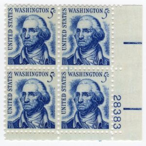 Scott #1283a George Washington Plate Block of 4 Stamps - MNH P#28383 LR #2 XF
