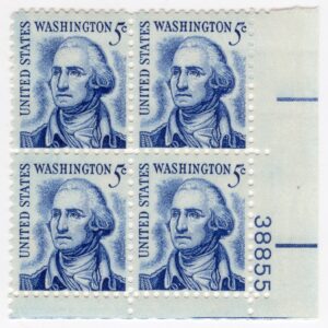 Scott #1283B George Washington Plate Block of 4 Stamps - MNH P#38855 LR