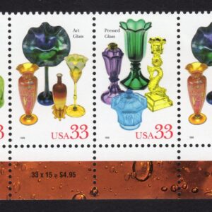 Scott #3328a (3325-28) American Glass Strip of 4 Stamps - MNH LR