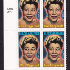 Scott #4120 Ella Fitzgerald Black Heritage Plate Block of 4 Stamps - MNH LL