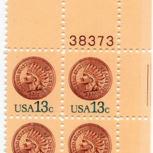 Scott #1734 Indian Head Penny Plate Block of 4 Stamps - MNH