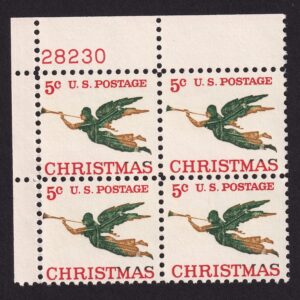 Scott #1276 Angel with Trumpet Plate Block of 4 Stamps - MNH UL