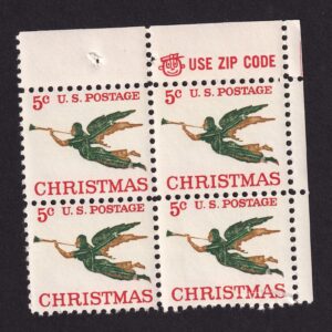 Scott #1276 Angel with Trumpet Zip Block of 4 Stamps - MNH UR