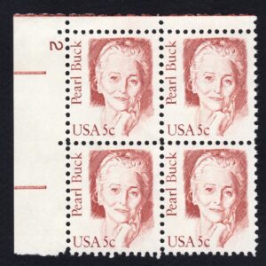 Scott #1848 Pearl Buck Plate Block Of 4 Stamps - MNH P#2 UL