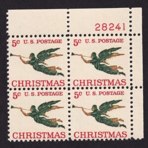 Scott #1276a Angel with Trumpet Plate Block of 4 Stamps - MNH UR