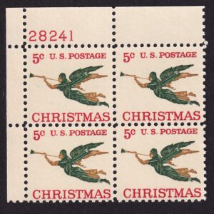 Scott #1276a Angel with Trumpet Plate Block of 4 Stamps - MNH UL