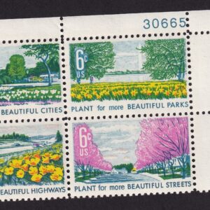 Scott #1368a (1365-68) Beautification Plate Block of 4 Stamps - MNH UR