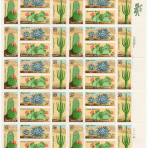 Scott #1945a (1942-45) 20¢ Desert Life (Cactus) Sheet of 40 Stamps - MNH