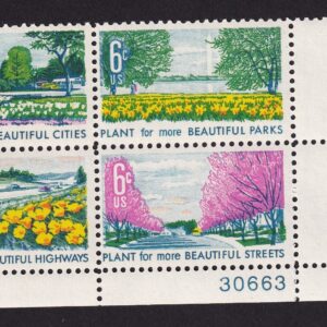 Scott #1368a (1365-68) Beautification Plate Block of 4 Stamps - MNH LR