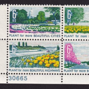 Scott #1368a (1365-68) Beautification Plate Block of 4 Stamps - MNH LL