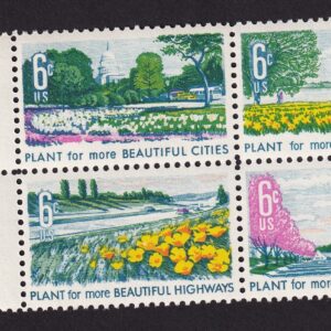 Scott #1368a (1365-68) Beautification Mail Early Block of 4 Stamps - MNH
