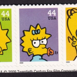 Scott #4403b (4399) 44¢ Simpsons Booklet Strip of 5 Stamps - MNH Bart 1st
