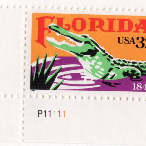 Scott #2950 Florida Gators Plate # Single 32¢ Stamp - MNH