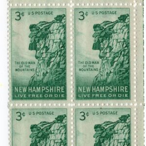 Scott #1068 New Hampshire 3¢ Plate Block of 4 Stamps - MNH
