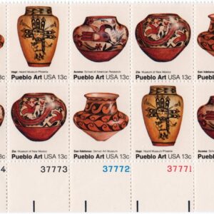 Scott #1709a (1706-1709) Pueblo Art 13¢ Plate Block of 10 Stamps - MNH LR #1