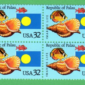 Scott #2999 Republic of Palau (seashell) Block of 4 Stamps - MNH