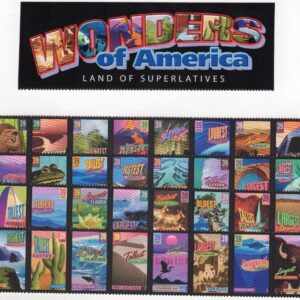 Scott #4072a Wonders of America Sheet of 40 Stamps 4 strips of 10 - MNH w/Title