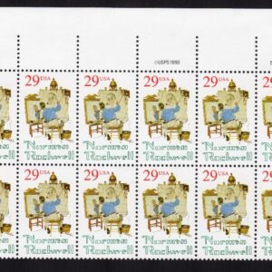 Scott #2839 29¢ Norman Rockwell Plate Block of 20 Stamps - MNH Top #2