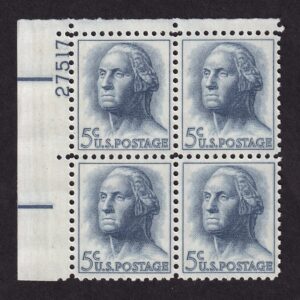 Scott #1213b George Washington Corner Block of 4 Stamps - MNH UL